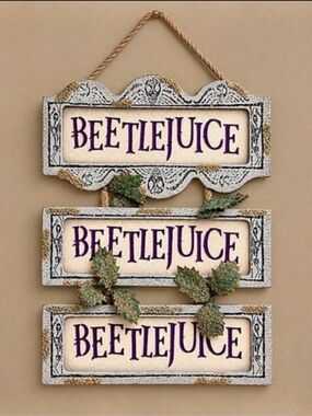 Beetlejuice Wall Hanging Sign